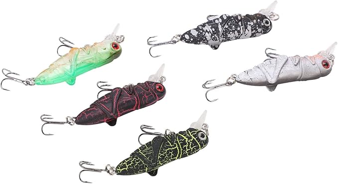 Grasshopper Minnow Hard Baits Lifelike Fishing Lure Set for Anglers Colorful Simulation Bait Fishing Adventures
