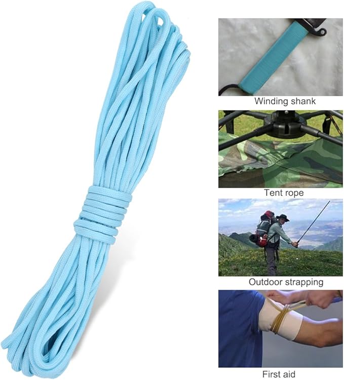 Luminous Rope, Parachute Cord in The Dark for Outdoor Camping(Blue)