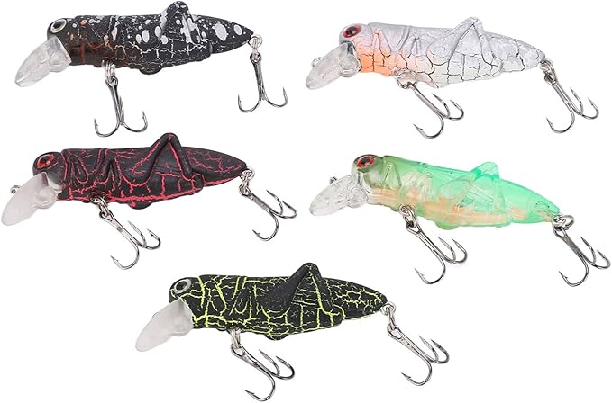 Grasshopper Minnow Hard Baits Lifelike Fishing Lure Set for Anglers Colorful Simulation Bait Fishing Adventures