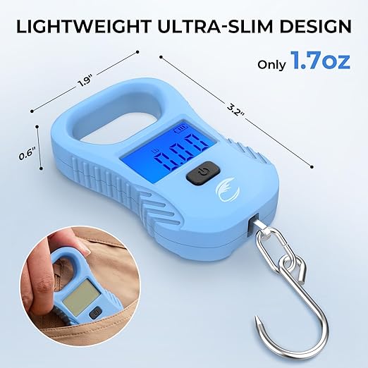 Calamus Lightweight Fish Scale & Lip Grip Combo, Rechargeable Digital Scale with USB Cable, 55lb Capacity, Lip Gripper with Soft Retractable and Detachable Measuring Tape, Fishing Gifts for Men
