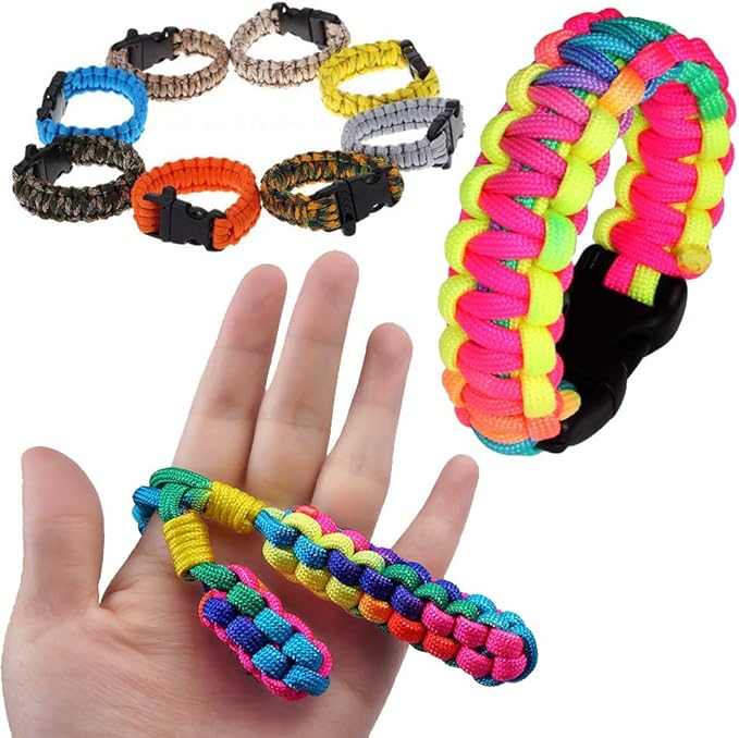 56Pcs 28 Color 10 Ft Paracord Cord 550 Bracelets Kit Vankcp Crafting Multifunction Ropes with Buckles for Lanyards Keychain Survival Rope DIY Manual Braiding Supplies