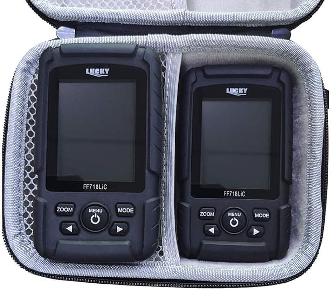 LUCKY Hard Travel Case LUCKYLAKER Handheld Fish Finder Boat Sonar Fishing Finders Transducer Kayak Fish Finder Waterproof for Ice Fishing