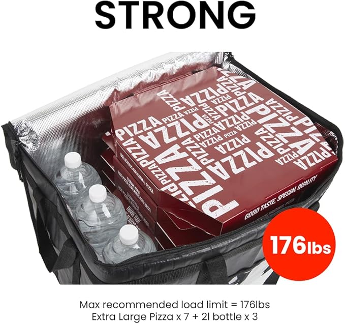 NZ home Durable 3XL PRO Insulated Cooler Bag and Food Warmer for Delivery & Grocery Shopping with Zippered Top, Green Commercial Grade (1 Pack)