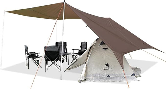 GEERTOP 17 x 10 ft Camping Tarp Lightweight Large Waterproof Hammock Rain Fly Shelter Backpacking Tent Tarp for Outdoor Hiking Bushcraft Survival Travel