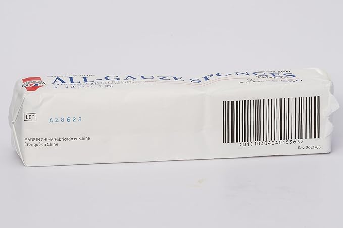 100% Cotton Woven All-Gauze Sponge 2x2 12 Ply Non-Sterile Square for Wound Dressing Gauze Sponge-Pads for Wound Care & Home First Aid Kits, 200 / Pack