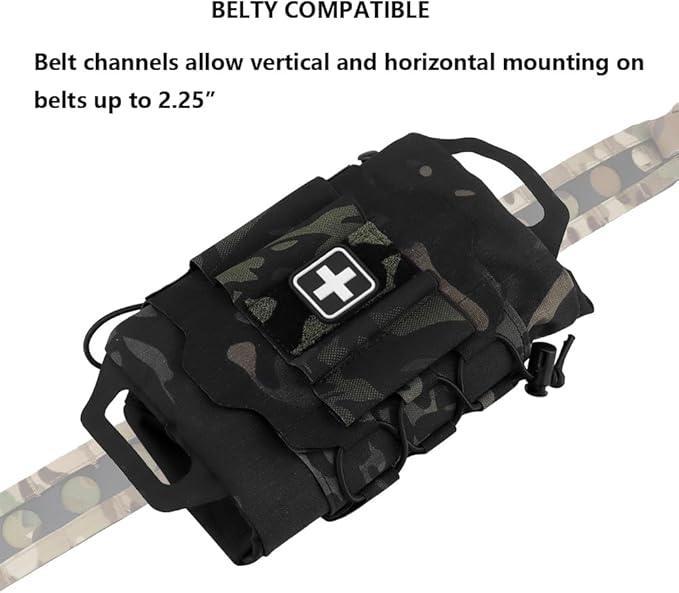 Tactical Medical Molle First Aid Pouch Two Piece System Micro Med kit Emergency Hunting Bag(Medium Size)