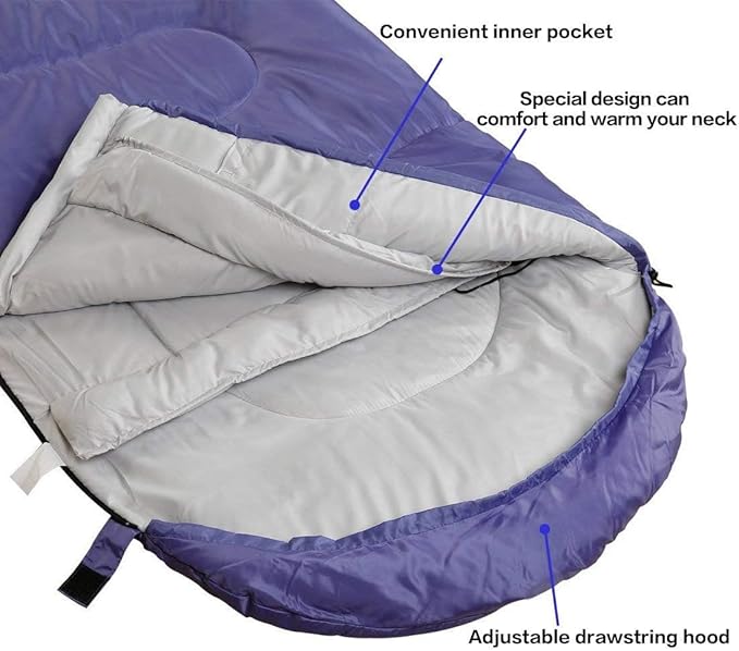 Sleeping Bags for Adults Backpacking Lightweight Waterproof- Cold Weather Sleeping Bag for Warm Camping Hiking Outdoor Travel Hunting with Camping Sleeping Bag