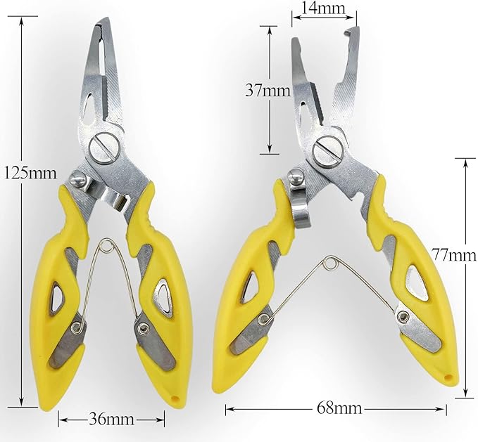 Pack of 201pcs Fishing Stainless Steel Split Rings 5 Sizes and Plier Set, Split Ring Capable of withstanding Large tensile Force and Fishing Plier Tool Kit for Saltwater Fishing Lure Connectors…