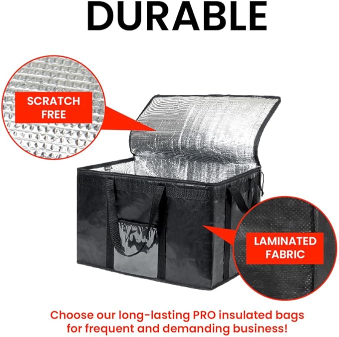 NZ home Durable 3XL PRO Insulated Cooler Bag and Food Warmer for Delivery & Grocery Shopping with Zippered Top, Green Commercial Grade (1 Pack)