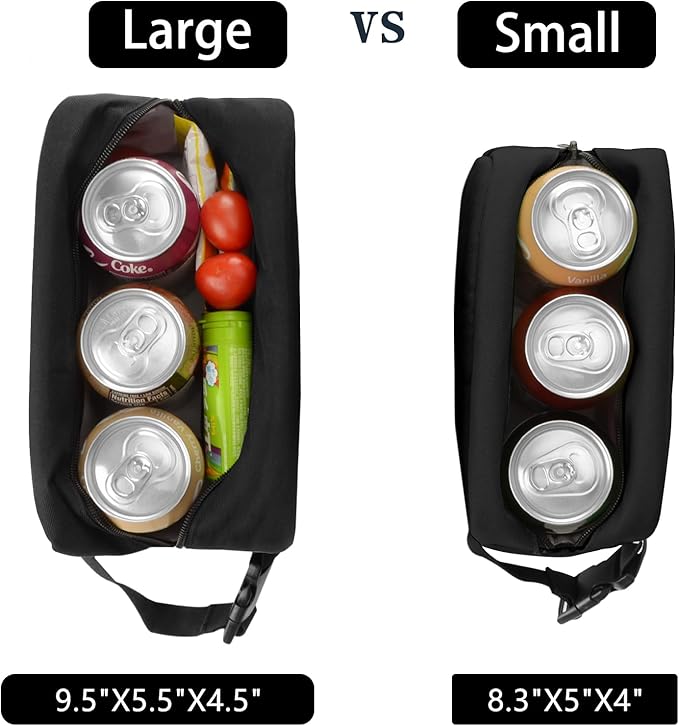 Cerbonny Cooler Bag Freezable Lunch Bag for Work School Travel,Leak-proof Small Lunch Bag,Small Insulated Bag For Kids 3+/Adults,Freezer Lunch Bags,Freezable Snack Bag,Black