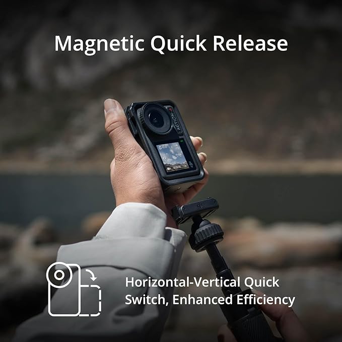 DJI Osmo Action 4 Standard Combo, 4K/120fps Waterproof Action Camera with a 1/1.3-Inch Sensor, Stunning Low-Light Imaging,10-bit & D-Log M Color Performance, Long-Lasting 160 Mins, Outdoor Camera
