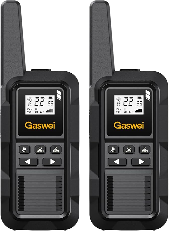 G2pro Walkie Talkies Long Range for Adults, Waterproof, Shock Resistant & Rechargeable Two-Way Radio with VOX 2 Pack(Black)