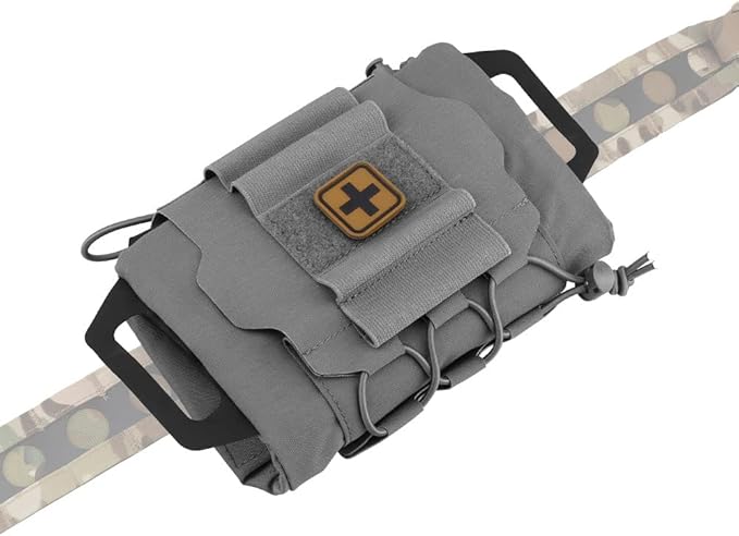 SABADO Rapid Deploy IFAK Pouch First Aid Kits Pack Tactical Two-piece System Medical Supply Holder Roll Carrier Hypalon Handle Outdoor Sport Hunting Bag Laminated Matting Fabric
