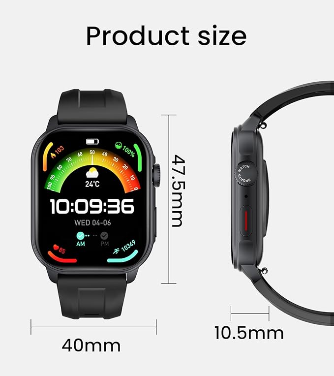 Smart Watch (Answer/Make Call), 1.96" AMOLED Touchscreen GPS Fitness Tracker for Men Women, Heart Rate SpO2 Monitor, Waterproof, Sleep & Activity Tracking Smartwatch for Android iOS