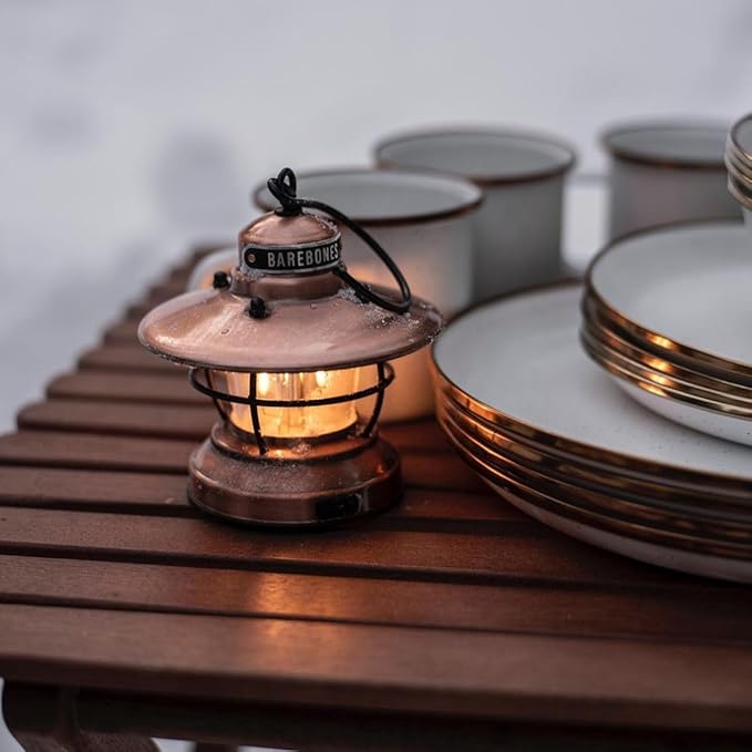 Barebones Edison Mini Vintage Adjustable LED Compact Outdoor Lantern - Essential Gear for Camping, Hiking, Fishing, Tents and Outdoor Adventures