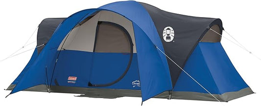 Coleman Montana 8P Family Tent with Waterproof Rainfly & Expandable Carry Bag Spacious Tent Fits 3 Queen Airbeds Sets Up in 15 Minutes