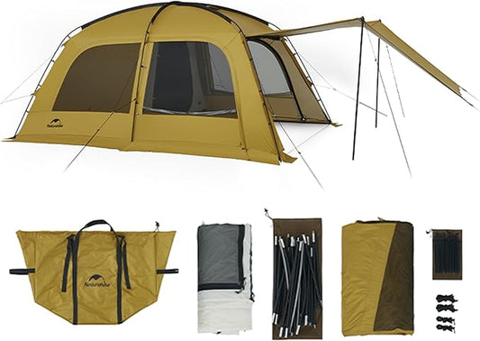 Naturehike7.6 Double Person 4-Seasons Camping Tent, UPF50+ Sun Protection Tent with 7001 Aluminum Alloy Poles, PU2000mm+ Waterproof Tent for Outdoor Camping,Picnic