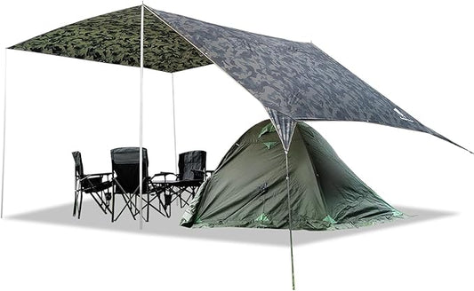 GEERTOP Large Hammokc Rain Fly Shelter 17 x 10ft Waterproof Camping Tarp Awning for Outdoor Backpacking Hiking Survival Travel Camo