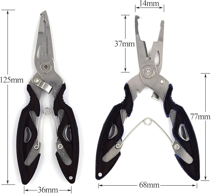 Pack of 201pcs Fishing Stainless Steel Split Rings 5 Sizes and Plier Set, Split Ring Capable of withstanding Large tensile Force and Fishing Plier Tool Kit for Saltwater Fishing Lure Connectors…