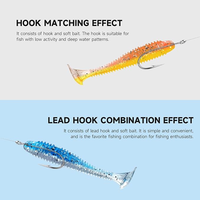 Soft Fishing Lures(96 Pcs), Unique Vibrating Swim Action, Paddle Tail Swimbaits Soft Plastic Lures for Trout Crappie Walleye Sea Bass(96 Pcs, 8 Colors)