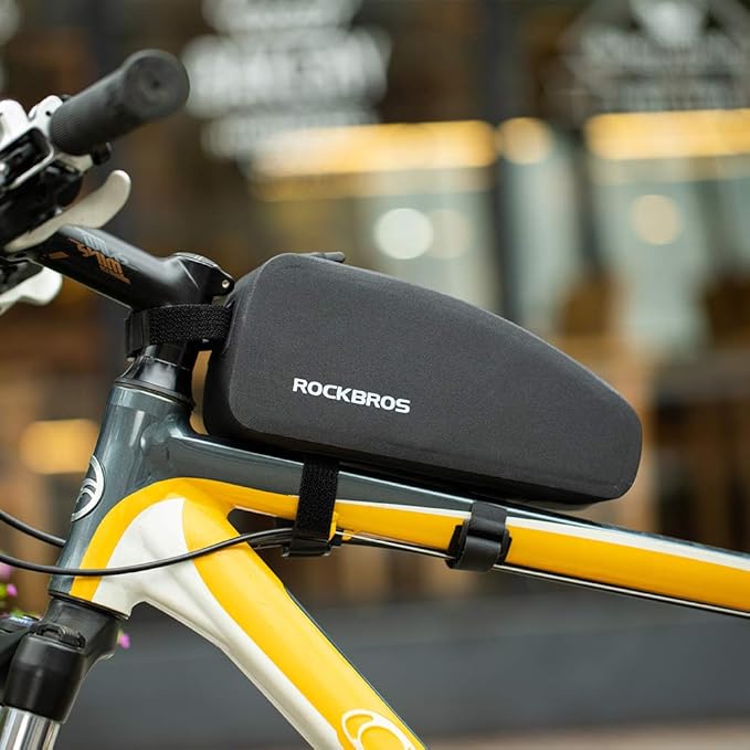 ROCKBROS Top Tube Bike Frame Bag - Waterproof, Two Zipper Pockets, Pouch for Bicycles