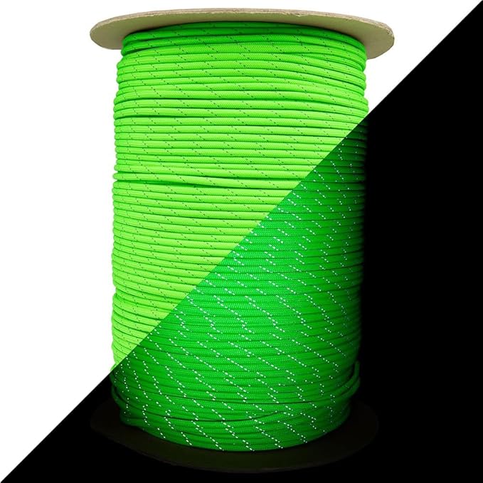Reflective 550lb Paracord – 7 Strand Type III Nylon Parachute Cord for Hiking, Camping, and Fishing – 30+ Colors and 6 Length Options