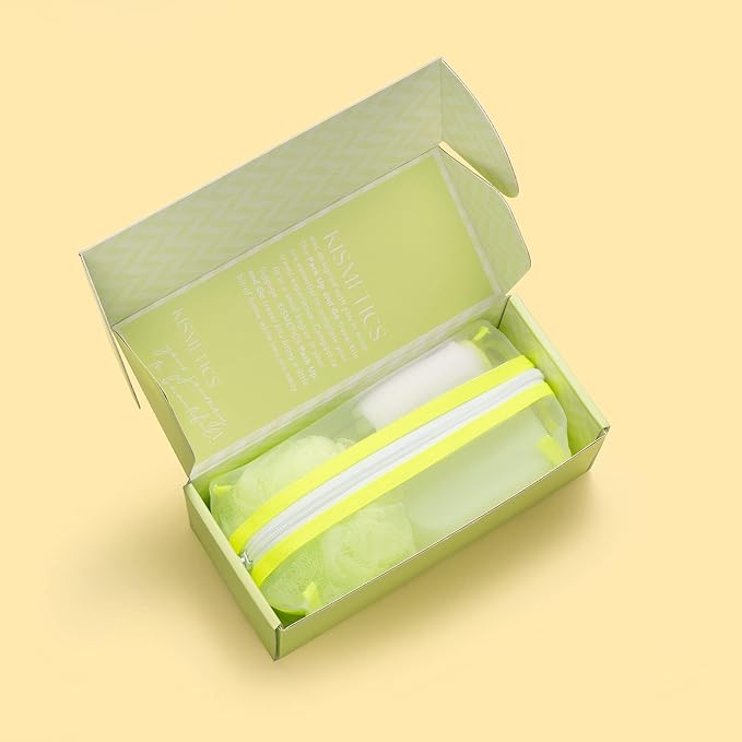 Travel Essentials 5 Piece Bath Accessory Kit, Bath Accessories with Toiletry Bag, Doop Kit (Lime)