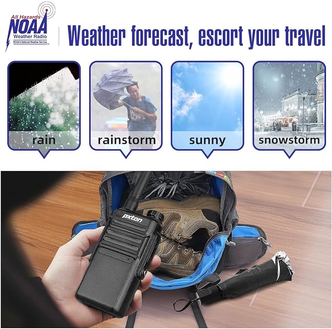 Waterproof walkie talkies for Adults, Work,and Outdoor. walkie talkies Long Range with Headphones and Fast Charger Dock,Handheld Two Way radios Rechargeable NOAA walkie Talkie (10 Pack)