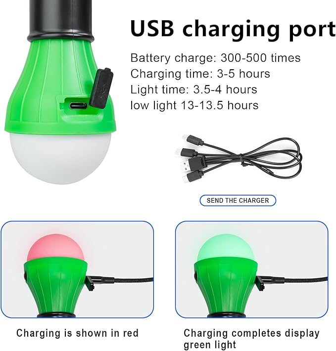 Led Camping Lantern USB Rechargeable,Outdoor Tent Lights for Camping Hanging,Kids with Clip Hook Camping Flashlight (2 Packs Black)