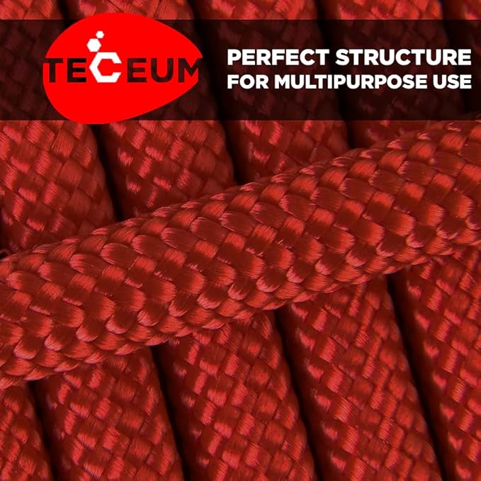 TECEUM Heavy Duty Rope 1000 – 1000ft / 200ft / 100ft / 50ft – 40+ Colors – Utility Rope for Survival & Camping Gear – Nylon String, Camping Rope, para Cord, Utility Nylon Rope, Tent Cord