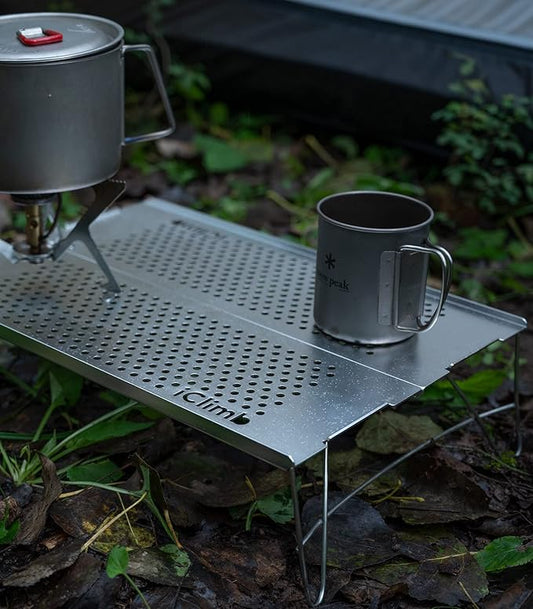 iClimb Mini Solo Folding Table Ultralight Compact for Backpacking Camping Hiking Beach Picnic (Gunmetal, S)