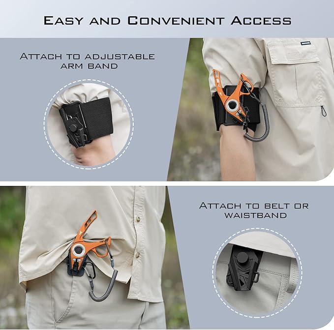 KastKing Micro Gila Fishing Pliers, Fishing Pliers Saltwater, Aircraft Grade Aluminum, Fishing Tool with Tungsten Carbide Cutters, Saltwater Resistant, Burt Orange
