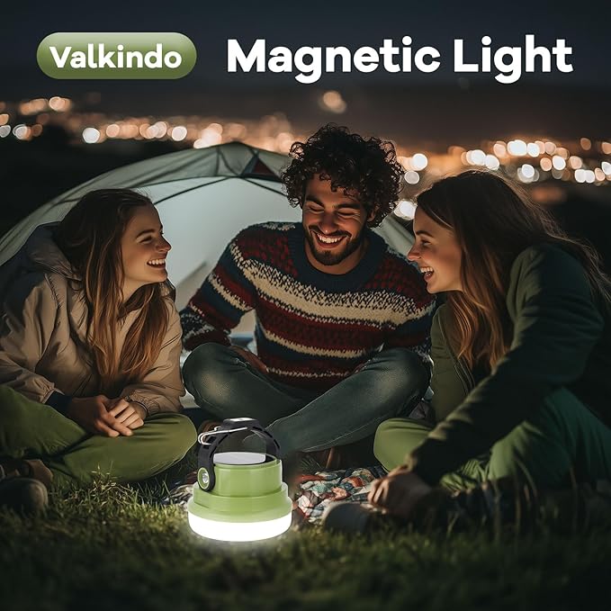 Solar Camping Lantern Rechargeable, 2-in-1 10000mAh Rechargeable Camping Light and Phone Charger for Hiking,Travel - Emergency Hanging Light for Hurricane, Power Outage, 100W, Green
