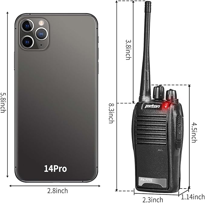 777S Rechargeable walkie talkies for Adults Long Range with Earpieces and Li-ion Battery,Two Way radios has VOX/TOT/Emergency Alarm/Battery Low Alert/Flashlight/Scan Function(2 Pack)