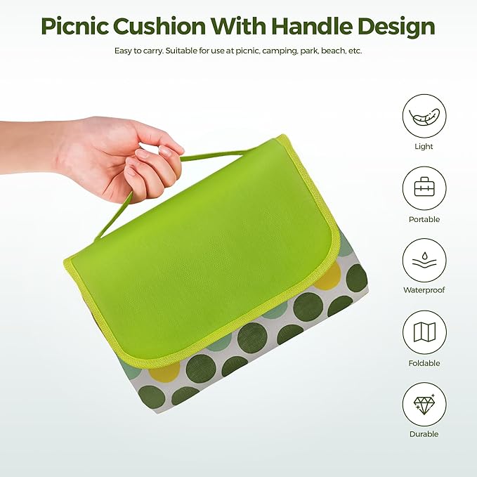 Outdoor Blanket Waterproof - Extra Large Beach Blanket Easy to Carry - Waterproof Sandfree Washable and Foldable Beach Mat - Picnic Blankets for Garden, Camping, Park, Travel