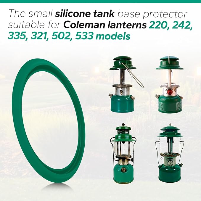 Camping Kerosene Lamp Silicone Base Suitable for Coleman Lanterns Models 200, 242, 335, 321, 502, 533, Improves Grip and Stability(Green)