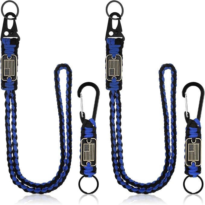 Frienda 2 Set Heavy Duty Paracord Lanyard Necklace Whistles Strap Braided 550 Keychain Lanyard for Outdoor Activities Camera