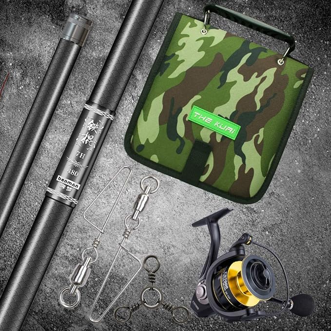 Fishing Tackle Binder, Bait Storage Bag, Soft Bait Binder, Fishing Organized Storage Rig Bag for Baits, Rigs, Jigs and Lines, Suitable for Fresh Water and Saltwater 12 (Green camouflage/9.5" * 8.3")