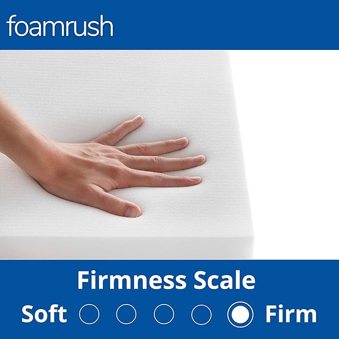 FoamRush 6-Inch Bunk (28" x 72") High Density Foam RV Mattress Replacement, Medium Firm, Pressure Relief, Travel Camper Trailer Truck, Made in USA, CertiPUR-US Certified, Cover Not Included