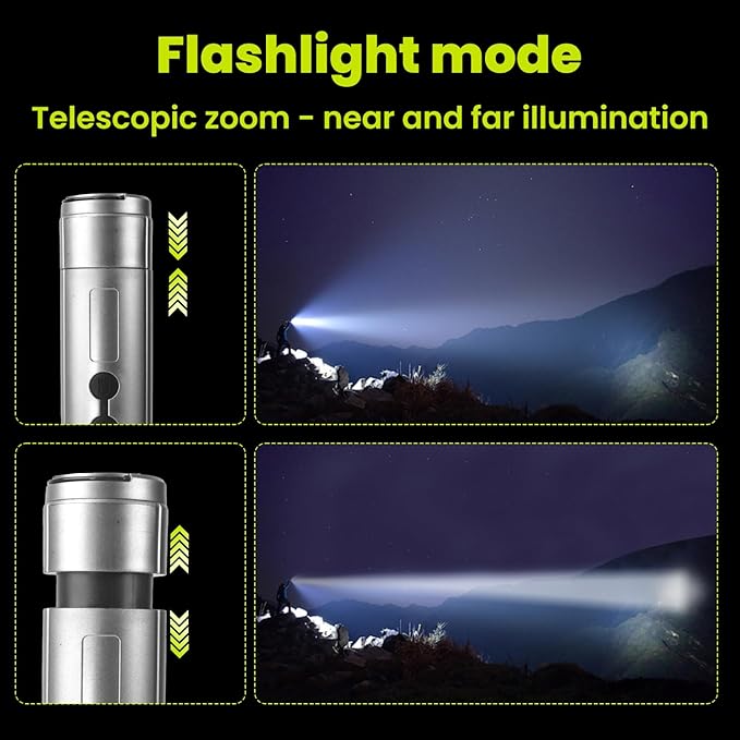 Telescopic Camping Light, 3000mAh Rechargeable Camping Lantern - 2 Dimmable Modes & 3 Flashlight Modes, IPX4 Waterproof, Portable Collapsible Light for Camping, Hiking, Home Emergency