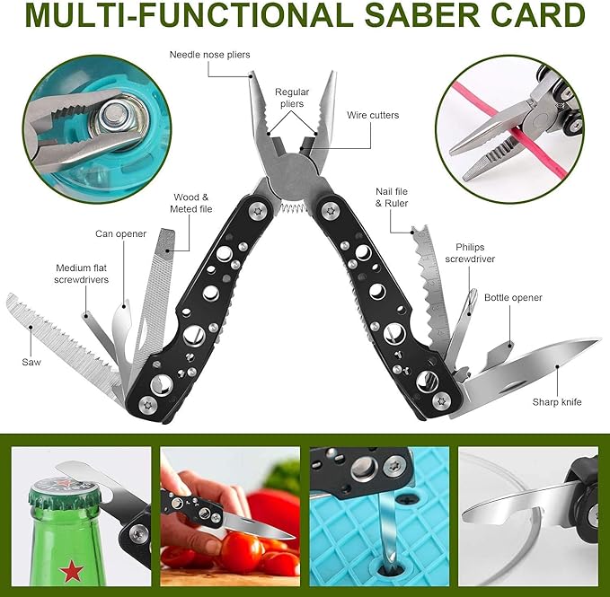 Survival Kit, 32 in 1 Professional Emergency Survival Gear Equipment Tools First Aid Supplies with Molle Pouch Gifts Ideas for Men Families SOS Tactical Hiking Hunting Disaster (Green)
