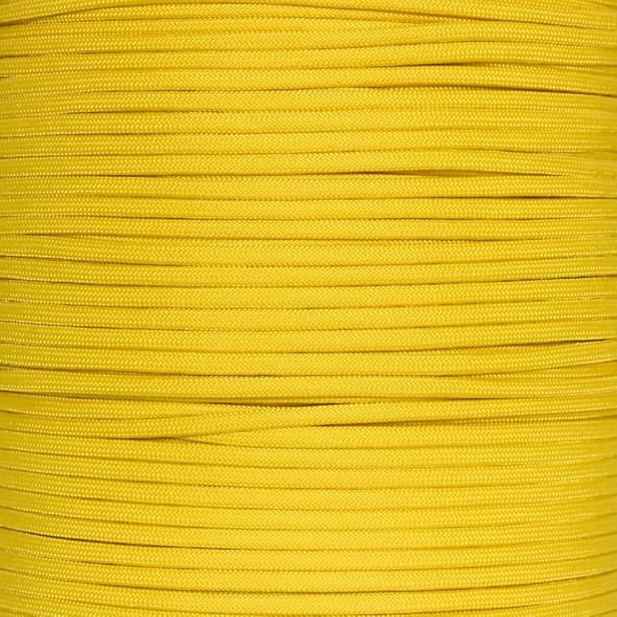 Paracord Planet Yellow 550 Paracord – 7 Strand Type III Paracord for Camping, Crafting, Utility and More! – F.S. Yellow (50 ft)