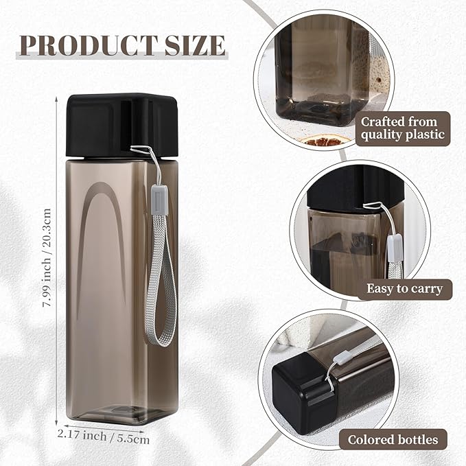 Mifoci 30 Pcs Water Bottle Bulk 17 oz Plastic Sports Water Bottles for Kids Adults Reusable Leak Proof Portable Drink Container Large for School Classroom Travel Camping Fitness Office(Black)