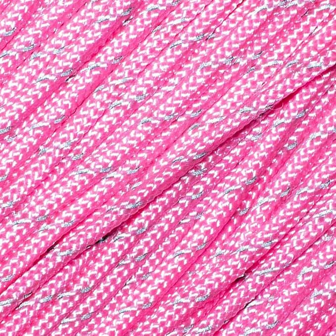 West Coast Paracord – 95 Tensile Strength - 1 Strand Reflective Paracord (250 Feet, Baby Pink)