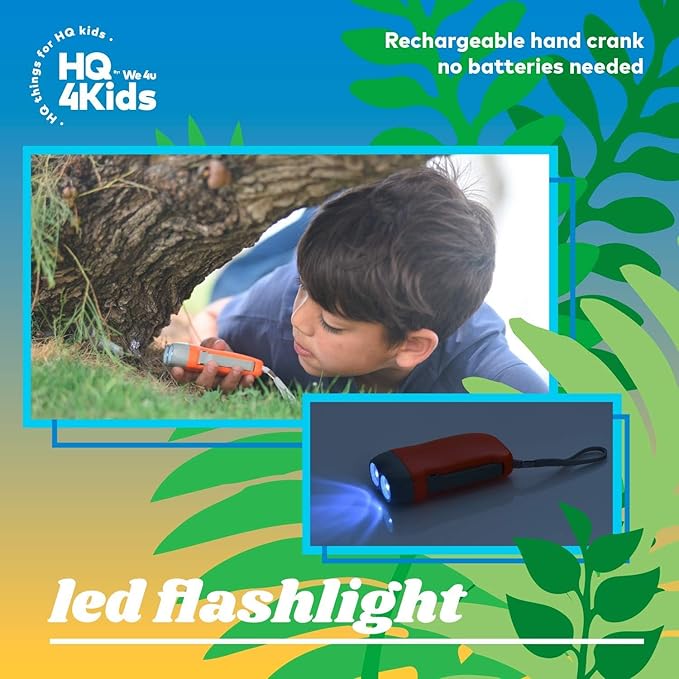 Outdoor Adventure Kit for Kids: Binoculars, Compass, Magnifying Glass & Flashlight. 3-12 Year Old Boys & Girls