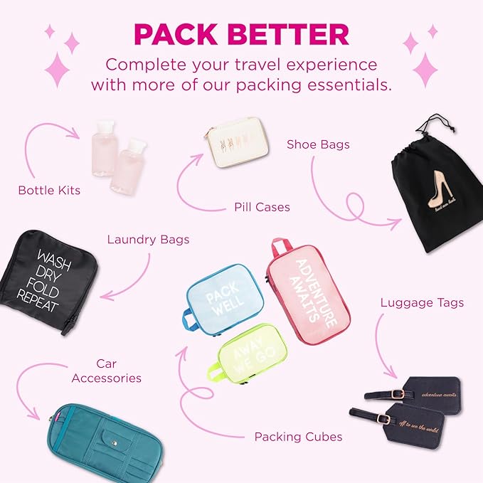 MIAMICA Women's Clear Travel Bottle Kit