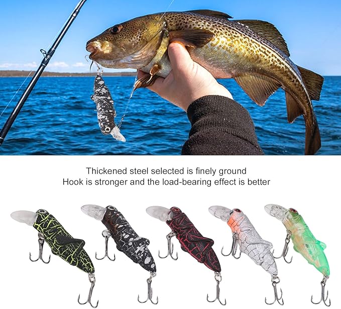 Grasshopper Minnow Hard Baits Lifelike Fishing Lure Set for Anglers Colorful Simulation Bait Fishing Adventures