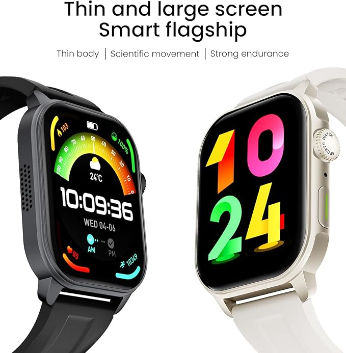 Smart Watch (Answer/Make Call), 1.96" AMOLED Touchscreen GPS Fitness Tracker for Men Women, Heart Rate SpO2 Monitor, Waterproof, Sleep & Activity Tracking Smartwatch for Android iOS