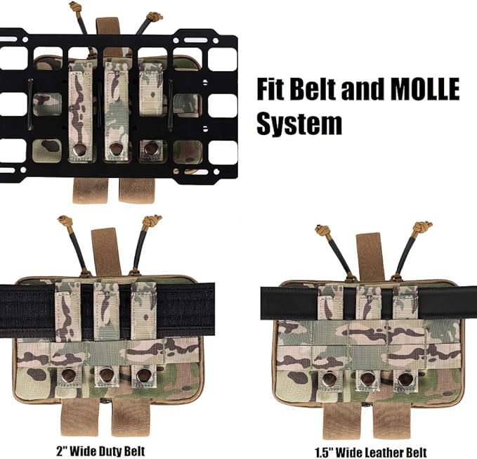 Medical Pouch for Tactical/Duty Belt MOLLE Vest/Pack EMT First Aid Pouch IFAK Utility Pouch Trauma Kit Organizer w/Tourniquet Holder