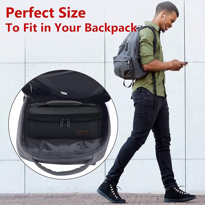 Gloppie Small Lunch Bag for Adults & Kids - Compact Insulated Lunch Box, Durable & Food-Grade Lining | Portable Cooler for Work, School, Travel (Black)